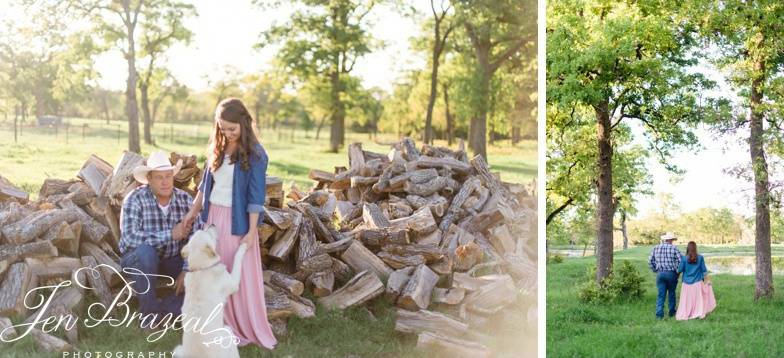 wood pile engagement photos