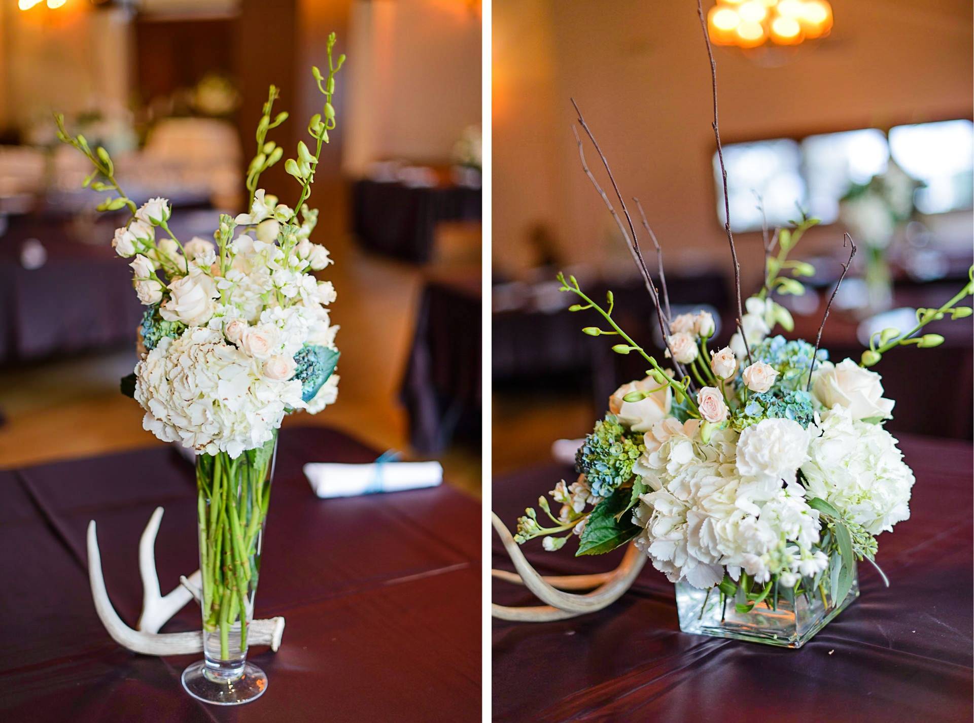 Danielle + Tyler Henkel Hall Wedding centerpieces