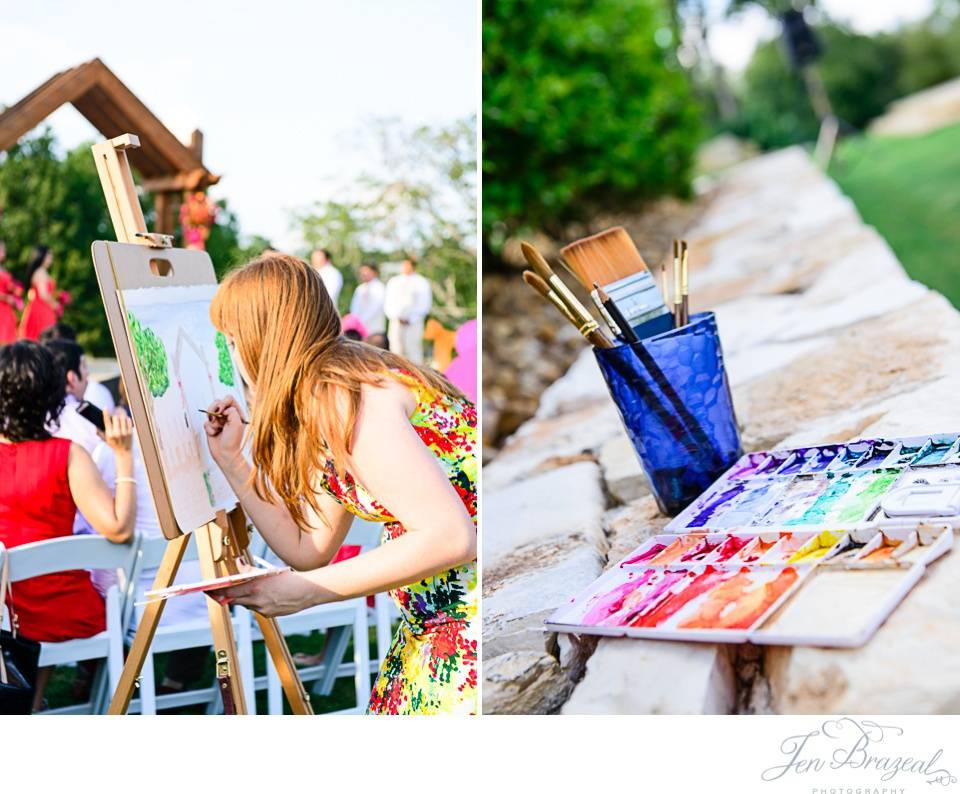 Wedding water paint artist