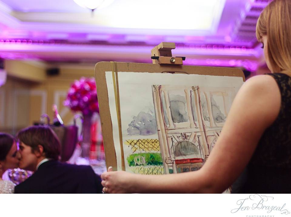 Wedding water paint artist