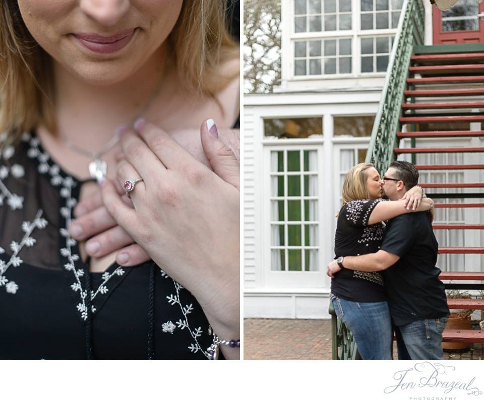 pink engagement ring on girls hand