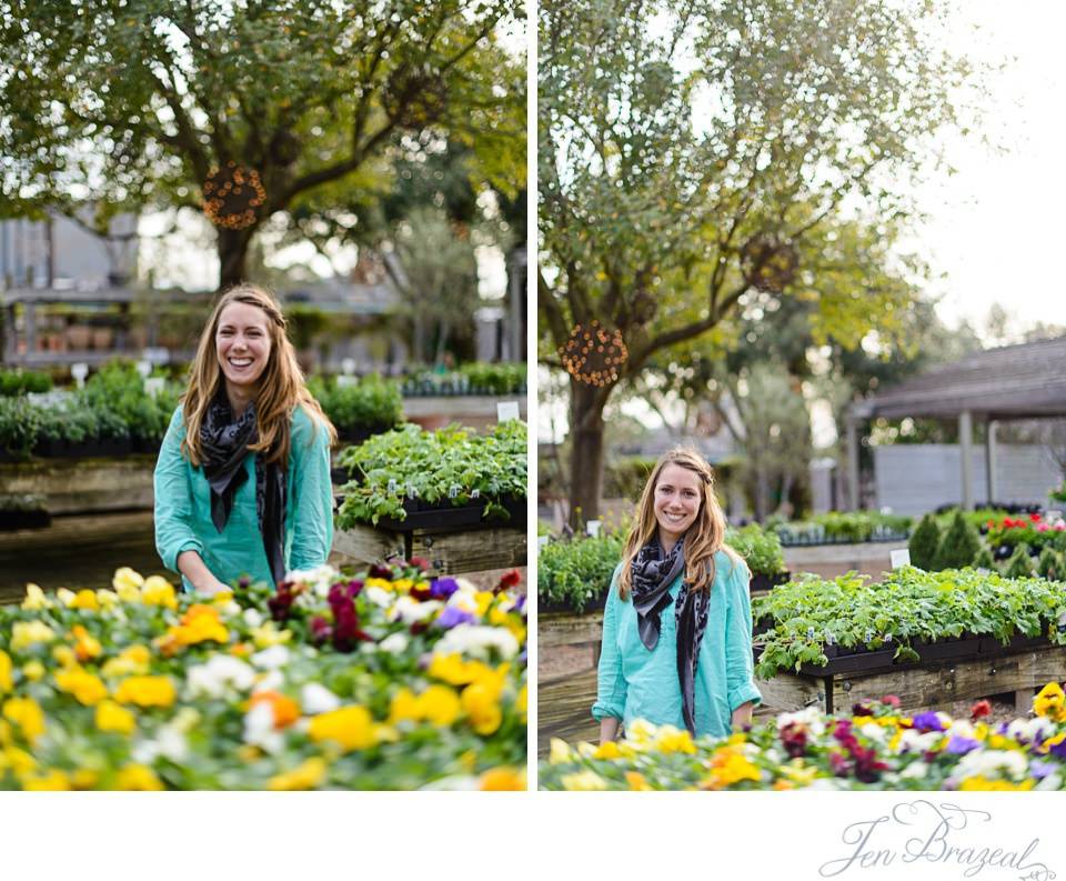 girl laughing in a garden