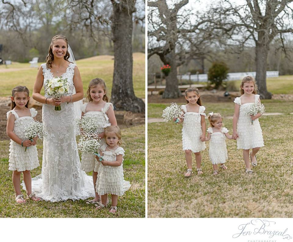 bride and flower girls