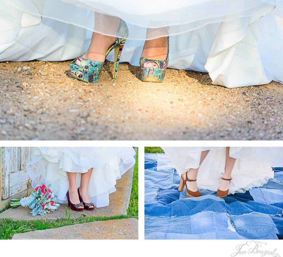 high heels and wedding dresses