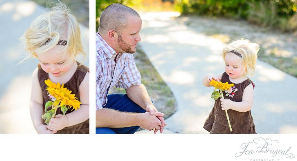 using sunflowers as props for photos