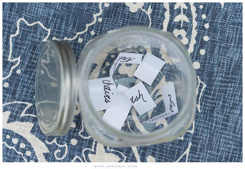 Get your party "to-dos" done with a job jar for guests to help out