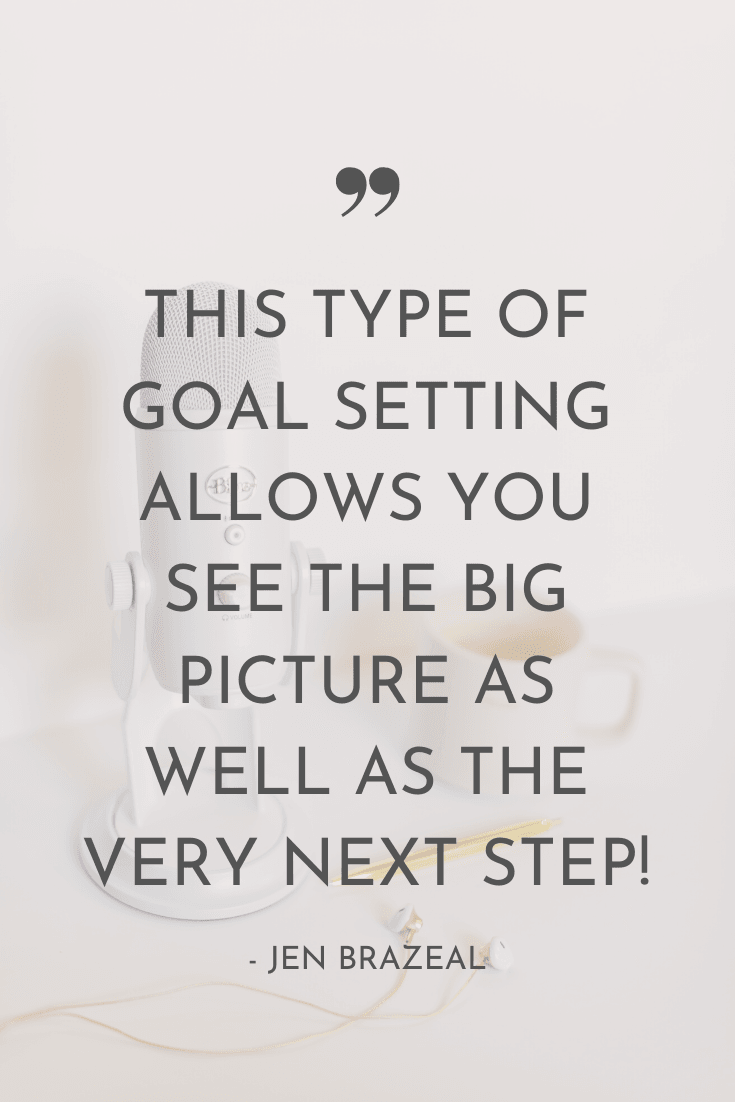 "This type of goal setting allows you see the big picture as well as the very next step!" - Jen Brazeal | The Unhurried Life Podcast